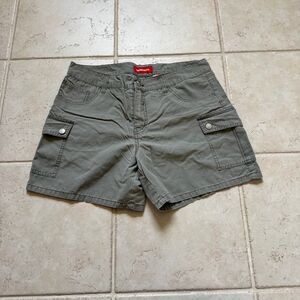 VTG Y2K Unionbay Olive Green Ripstop Cargo Shorts W32